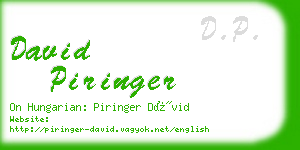 david piringer business card